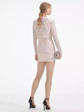 Explosion Selling New Temperament Fashion Mesh Hot Diamond Long-Sleeved Ass Tossed Slimming Dress Woman 68HZ