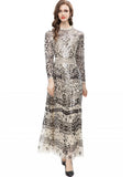 Fashion Leash Mesh Long Sleeves Slim Dress Long Dress Autumn And Winter Women's New 2025 68HZ
