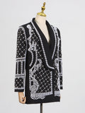 High-End Famous Lady Light Luxury Suit 2025 Spring New Heavy Industry Nail Beads High-End Slim Slim Thin Suit Jacket Woman 68HZ