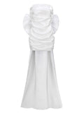 High-End Women's Sexy Folded Bag With A Bosom Dress Temperament Can Be Removed Large Bow Decorative Tape 68HZ