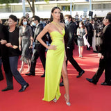 Sexy Bare Back Slim Dress Dress Dress High Quality Dress Women's Slings Showing Thin High Open Fork 68HZ