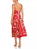 French Holiday Wind To Close The Waist Thin Sling Dress 2025 New Design Printing Commuting Long Dress Woman 68HZ