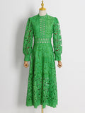 French Elegant Wind 2025 Spring New Collar Embroidery Hollow Niche Design Feeling Waist Thin Dress Dress Woman 68HZ