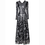 Cumbre Temperament V-Neck Heavy Industry Luxury Sleeve Long-Sleeved Black Dress Dress Dress Station Spring And Autumn Women's Dress 2025 68HZ