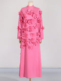 French Flower Splicing Dress Spring 2025 New High-End Holiday Style Lead Long-Sleeved Three-Dimensional Dress Woman 68HZ