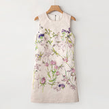 Heavy Industry Nail Pearled Pearled Tidered 3D Flower Shown Skinny Young Dresses Summer Women's Dress 2025 68HZ
