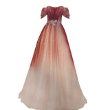 One-Word Shoulder Evening Dress Dress Woman 2025 New Wedding Banquet Dress Atmosphere Thin Brat Bride Toast 68HZ