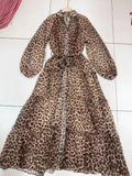 Spring And Summer New Holiday Style Single Buckle V-Neck A-Shaped Belt Retro Printed Short-Sleeved Dress Chiffon 68HZ