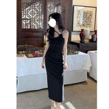 French Temperament Minimalist Flowers Hanging Dress Women's New Design Sense Slimmed Bean Skirt Bag Long Skirt 68HZ