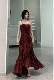 Evening Dress New French Masquein Blue Hanging Dress Female Summer At-Aug Princess Birthday Dress 68HZ