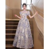 Evening Dress Dress Dress 2024 New High-End Banquet Temperament Art Exam Light Luxury Small High-Level Atmospheric Hostess Summer 68HZ