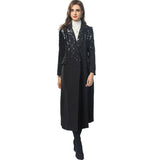 Vintage Wind Heavy Industry Glided Long Sleeves Double Buckle Black Long Wind Coat Women's New Autumn And Winter 2024 68HZ