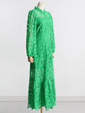 Spring 2025 New Tea Break French Dress Standing Collar Hollow Design Feel Waist Thin Fashion Temperament Dress 68HZ