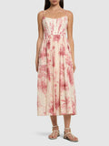 French Elegant Wind Girded Lumbar Dress 2025 New Fashion Print Slings With Skinny Dress Women's Summer 68HZ