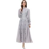 Heavy Industry Embroidered Collar Retro Lantern Long-Sleeved Apricot Dress Dress Women's New Spring And Summer 2024 68HZ