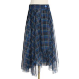 Korean Version Of Temperament High-Waisted Grid Half-Dress Girl 2025 Spring New Ins Commute Medium And Thin A Word 68HZ