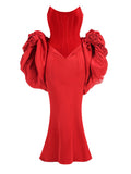 2025 Spring And Summer Women's Velvet Velvet Dress Flower Dress Dress Dress 68HZ