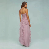 Special For High-End Chiffon Dress Women Lotus Edge Folding Design Thin Long Dress Fast Fashion 68HZ