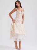 Hot Sale Of New Sexy Slings Print Dress Mid-Length Dress High-End Temperament Thin Tie Dress Dress Dress Dress 68HZ