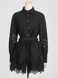 High-End Lazy Suit Women's 2025 Spring New Fashion Light Luxury Embroidery Sleek Sleeve Shirt Two Sets Of Women's Clothing 68HZ