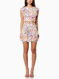 Temperament Design Embroidery Hook Two Sets 2025 New Sleeveless Short Top + Left Hip Skirt Set 68HZ
