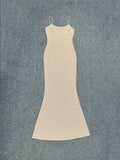 French Bare Water Drill Super Flash Slim Slimming Pure Want To Pack Hip Dress Dress Sling Long Skirt Banquet Birthday Dress Woman 68HZ