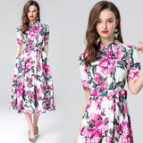Women's Dress 2025 Summer New Collection Of Thin Temperament Print Big Swing Shirt Dress 68HZ