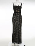High-End Women's Sexy Net Yarn Empty Bag Slings In Long Dress With Air Dress 68HZ