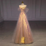 Toasting Dress Bride 2025 New Net Yarn Thin Annual Banquet Host Mermaid Shoulder Evening Dress Woman 68HZ