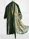 Wish Large-Size Korean Velvet Belt Color Clove Digital Flower Dress Dress Pyjamas 68HZ