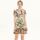 2025 Summer New Women's Round-Neck Short-Sleeved Embroidered Fashion Dress 68HZ