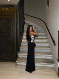 One-Word Collared Shoulder-Climb-Skinny Bow Strapped Dress 68HZ