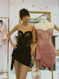 Women's New Sexy Perspective Lace Mesh Yarn Corset Dress High-End Temperament Tight Dress Dress 68HZ