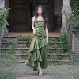 Evening Dress New French Masquein Green Sling Dress Female Summer At-Aug Princess Birthday Dress 68HZ