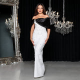 High-End Women's Thin Dress Dress Dress Watery Shoulder Elegant Temperament Banded Evening Dress Dress 68HZ