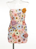 High-End Women's New Sexy Body Trim Corset Dress Flower Decoration A Skirt Banquet Evening Dress Dress 68HZ