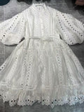 Fashion And Leisure Style Dress 2025 New Heavy Industry Embroidery Single Buckle Lace Dress Woman 68HZ