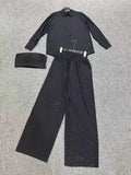 2024 Spring And Summer New Shirt + Breasts + Tight Waist Trousers Hot Three-Piece Suit Woman 68HZ