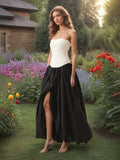 Tea Break French Beautiful Dress 2025 Spring New Breast-Skinny Folding Open Fork Dress Dress Woman 68HZ