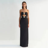 Women's Hot Diamond Metal Accessories High-End Elegant Long Body-Covered Braided Dress 68HZ