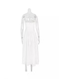 Ins New Women's Sexy Bodysuit Slings Mid-Length Skirt Fashion High-End White Dress Summer Pure Lust 68HZ