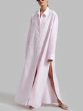 Simple Korean Casual Style Dress 2025 New Collar High-End Solid Color Design Shirt Long Dress Women's Summer 68HZ