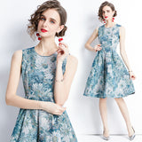2025 Spring And Summer New French Retro Court Style Jed Flower In The Long Dress Women's Waistless Vest Dress 68HZ