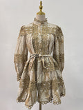 2025 Dress Spring New Long-Sleeved Retro Skirt Australian Holiday Dress Women's Fashion Trend 68HZ