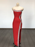 Heavy Industry Bandage Dress Fish Bone Stender Diamond Bra Open Bosom Dress Dress Dress Women's Clothing Explosion 68HZ