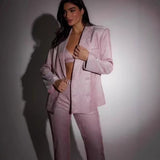 Spring And Summer New Women's Clothing Hot Selling Solid Color Sequin Fashion Casual Set Shirt Underwear Straight Trousers 68HZ