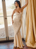 Sexy V-Neck Slings Fishtail Long Dress Lace Chiffon Splicing Tight-Body Ass-Loan Chiffon Dress Girl 68HZ