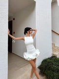 Exploding New Women's White Sleeveless Tight-Dight Dress Party Miniskirt 68HZ