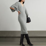 Fashion Temperament Women's Dress French Dress 2025 Summer New Slim Design Medium Long Knit Dress 68HZ
