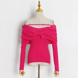 Sexy Knitwear Women's Clothing 2025 Spring New High-End Feeling Shoulder Repair Wearing Sweater Winter 68HZ